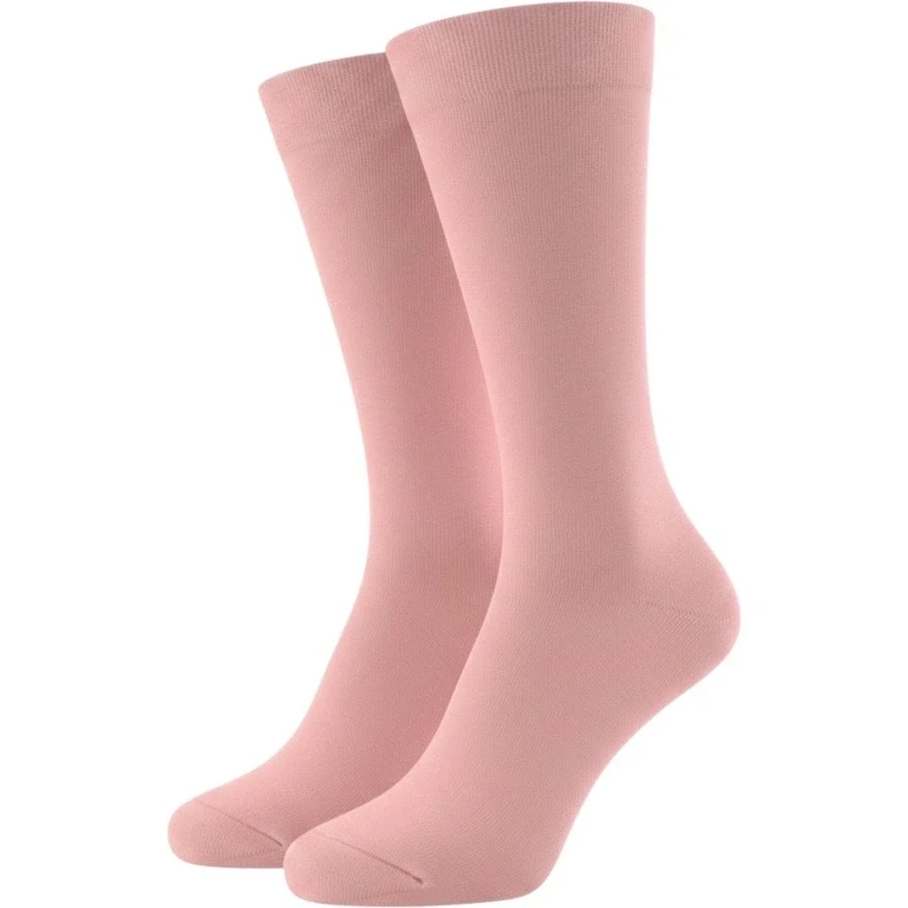 Sumona Legwear Pink Trouser Socks Comfort Band Spandex‎ Nylon Size 9-11 TKS601